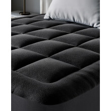 Black Cloud Comfort Double Mattress Topper - Ultra-Soft, Breathable, and Refreshing Bamboo Viscose Protection - 150x200cm, Deep Fit
