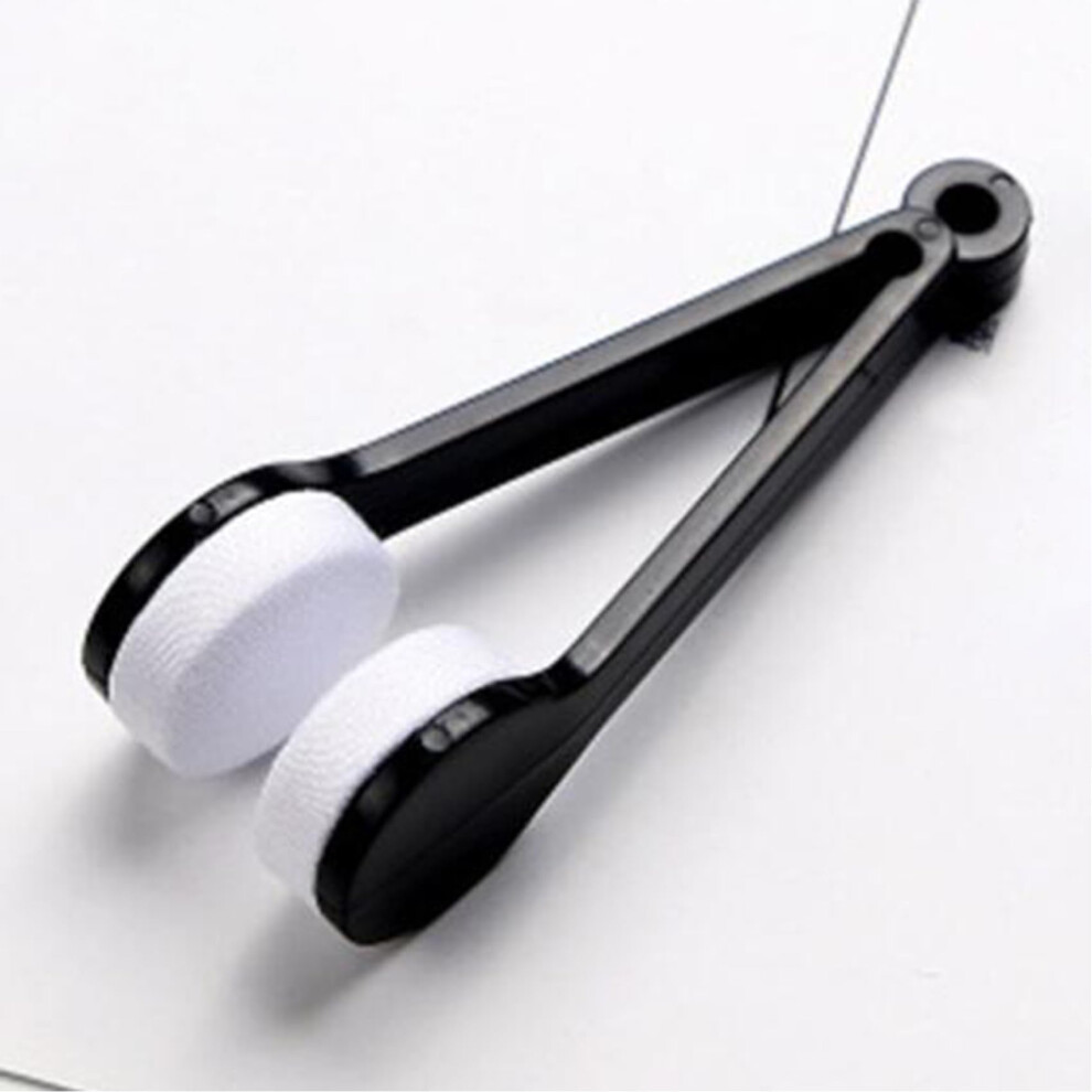 Black Glasses Cleaner Microfiber Eyeglass Cleaning Tool With Soft Brush Scratch