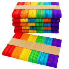 OWLKELA 300PCS Mini Coloured Lollipop Sticks 2.5 inch, Wood Lolly
