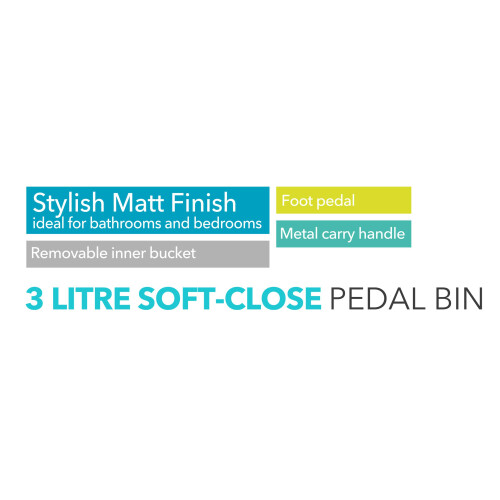 Beldray Beldray LA038098BLKFEU7 Bathroom Pedal Bin – Small Round Stainless 2