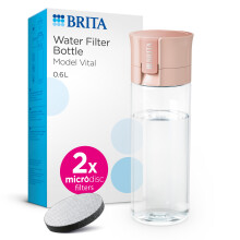 BRITA Water Filter Bottle Apricot (600ml) incl. 2x MicroDisc Filters -