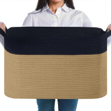 JOJOSEE Large Storage Basket, Blanket Basket for Clothes Bedding, Woven Storage Baskets, Toy Storage for Kids, Rope Basket for Living Room, Nursery,