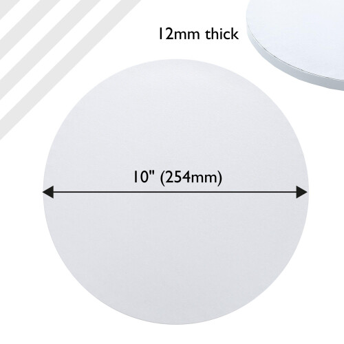 Culpitt Select 10" White Cake Boards, Round, 12mm Thick Lightweight 1