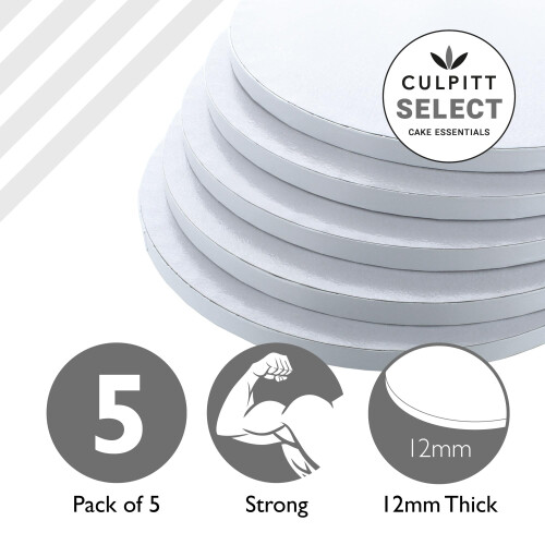 Culpitt Select 10" White Cake Boards, Round, 12mm Thick Lightweight 2
