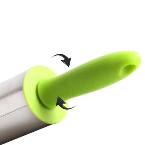 2pcs Stainless Steel Rolling Plastic Handle Roller Non-stick Rolling Stick for Cookie Pastry Dough (Random Color) 2