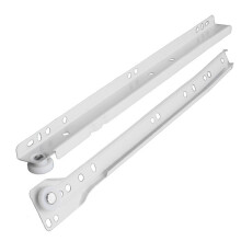 Drawer runners 300 mm with partial extension in white, 2-pack