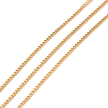 10 m 304 Cadenas de eslabones de acero inoxidable con carrete, soldadas, chapadas al vacío, chapadas en oro real de 18 quilates, 2,5 x 2 x 0,5 mm,