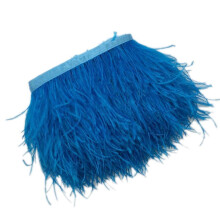 TureClos Ostrich Feather Fringe Trim Costume Sewing Crafts Decor 9-15cm Blue