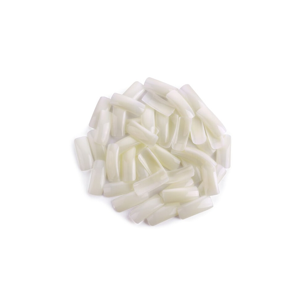 White 500Pcs Nail Tips Milky False Nails Acrylic Tips