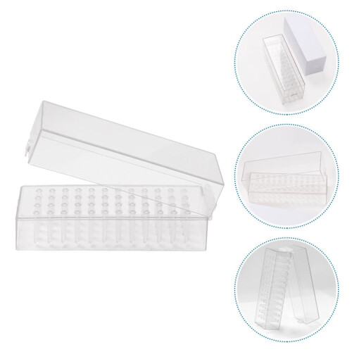 Nail Drill Bits Storage Box Sturdy Plastic Manicure Grinding Head Display Box 2