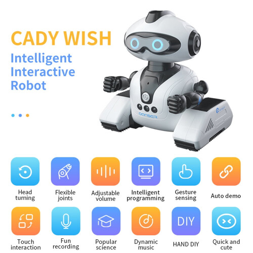 R22 Remote Control Electric Programmable Robot, Education Interactive Dancing, Gesture Induction with Led Lights Children'S Toys 1