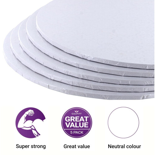 Culpitt 12" White Masonite Cake Board, Strong Round Cake Board, Cake 1