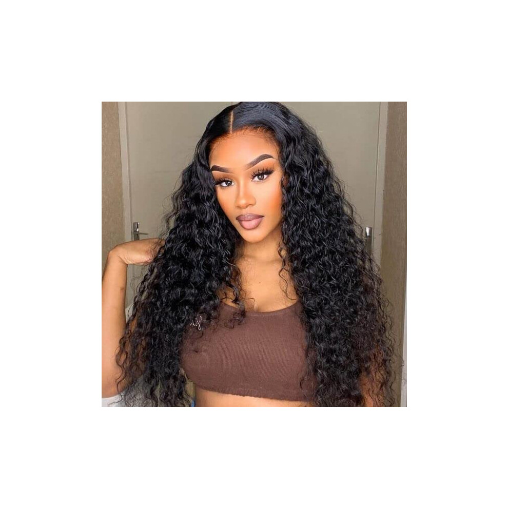 Unisex 20 Inch 13X4 Hd Lace Front Kinky Curly Human Hair Wig Preplucked Brazilian Virgin 150% Density