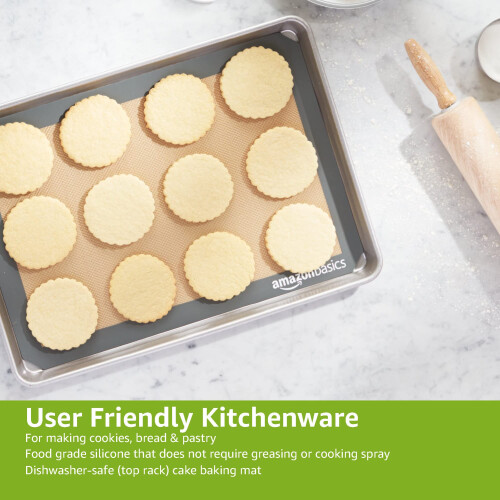 Amazon Amazon Basics Rectangular Silicone Baking Mat, Old Standard, 2 Count, 2
