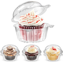 50 Pack Cupcake Containers Individual, Clear Plastic Single Muffin