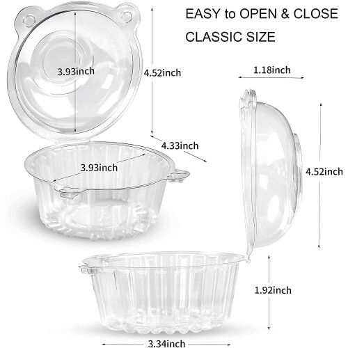 50 Pack Cupcake Containers Individual, Clear Plastic Single Muffin 1