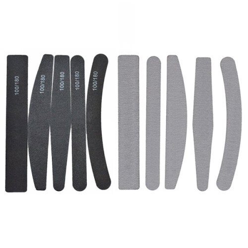 10 pcs double-sided nail files - 100/180 Black