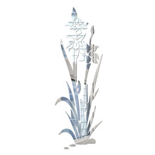 Adesivo de parede acrílico em formato de flor 3D para decoração de casa XIUH (prateado)