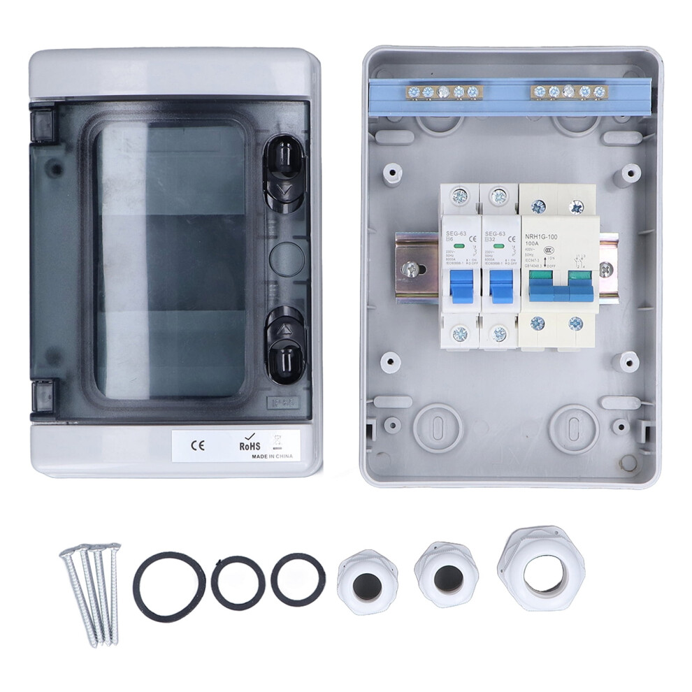 Dewin Circuit Breaker Box, Waterproof Distribution Box Abs Pc Circuit Breaker Distributions Protection Boxes For Garages 230V 9482828497346