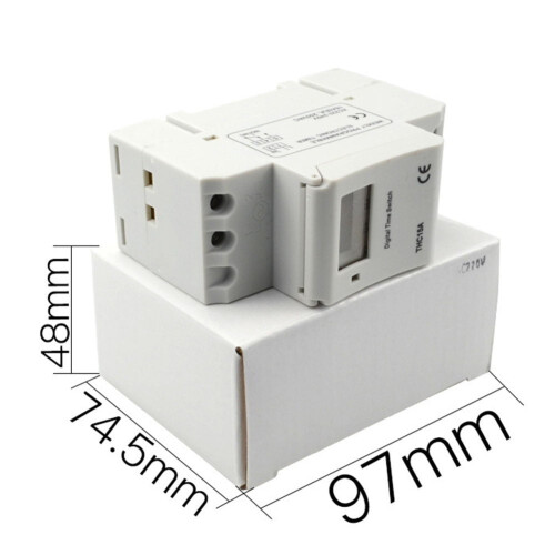 Mosiee 1Pcs Digital Lcd Din Programmable Track Timer Ac220V 16A Time Relay Switch 2