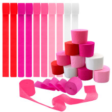 10 Rolls Crepe Paper Streamers Hanging Rainbow Streamers 5 Color Crepe