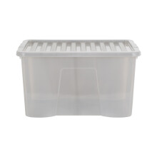 Wham Crystal 60 Liter Storage, Heavy Duty Plastic Storage Box With