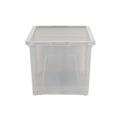 Wham Wham Crystal 60 Liter Storage, Heavy Duty Plastic Storage Box With 1