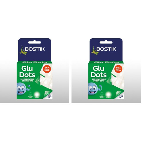 Bostik Glu Dots on a Roll - Removable, Double Sided Clear Glue Dots,