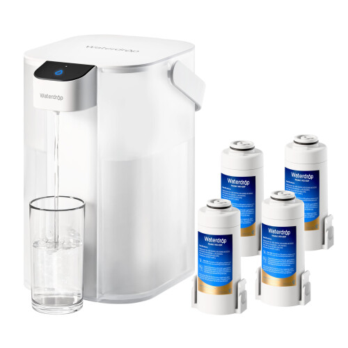 Waterdrop Instant Electric Water Filter Jug with 4 3-Months Filter,