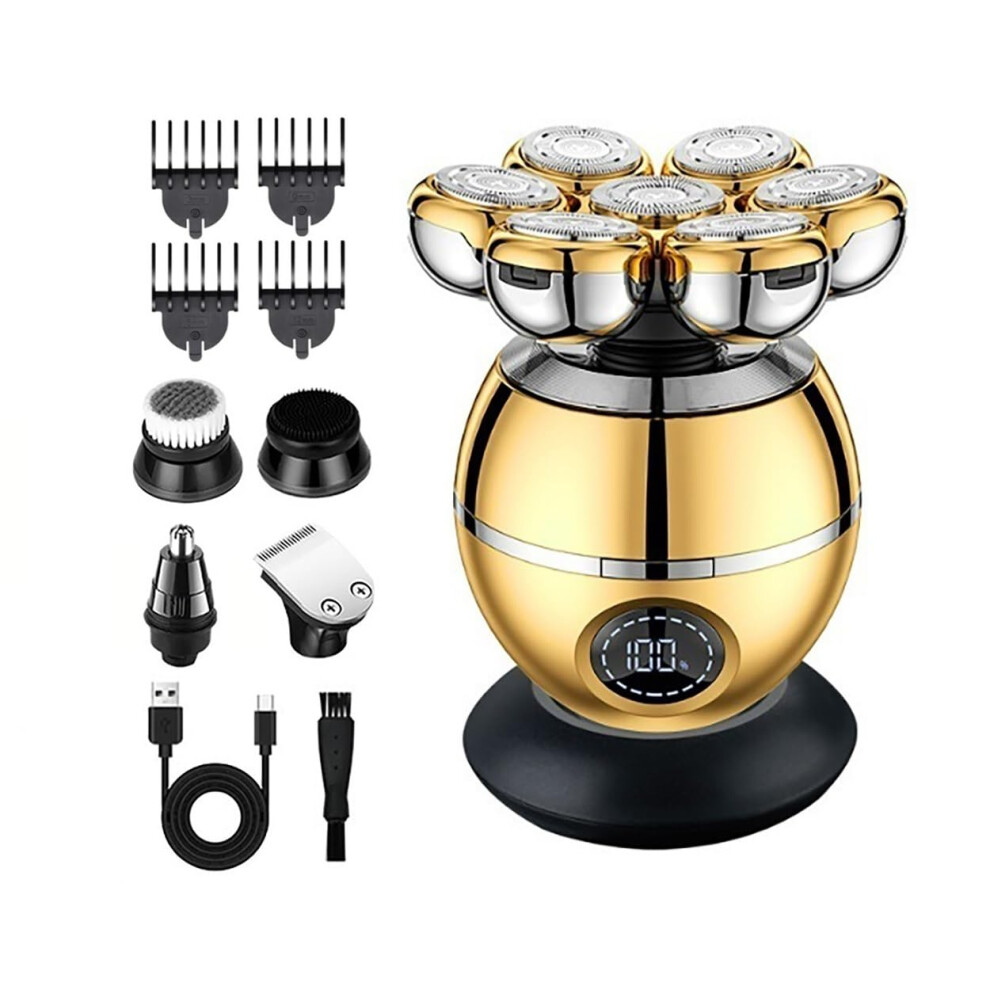 Electric Head Shaver for Bald Men, Waterproof 5in1 Grooming Kit with USB Fast Charging