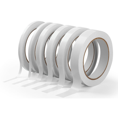 SADOKNS 6-Roll Double Sided Tape (120m Total) - Assorted Widths: