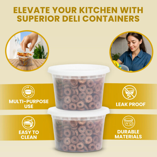 Superior 20-Pack 16oz Microwave Containers With Lids – Durable 1