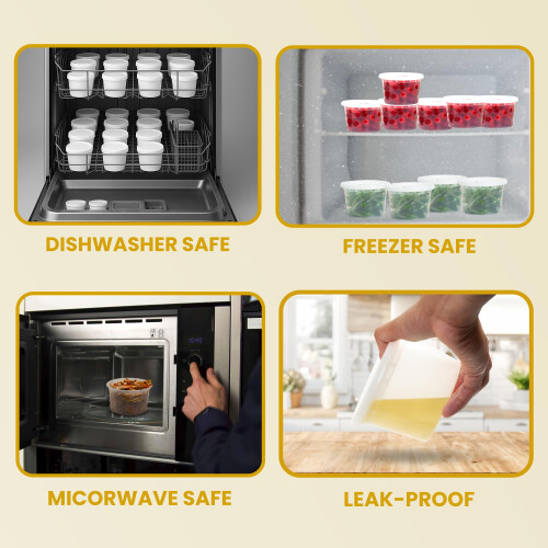 Superior 20-Pack 16oz Microwave Containers With Lids – Durable 2