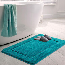 SOANNY Teal-Turquoise Bath Mat Single, 60x90 cm (Single Piece), Soft