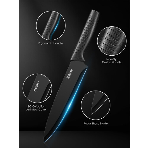 Knife Set, Yabano 7 Pieces Kitchen Knife Set with Universal Plastic 2