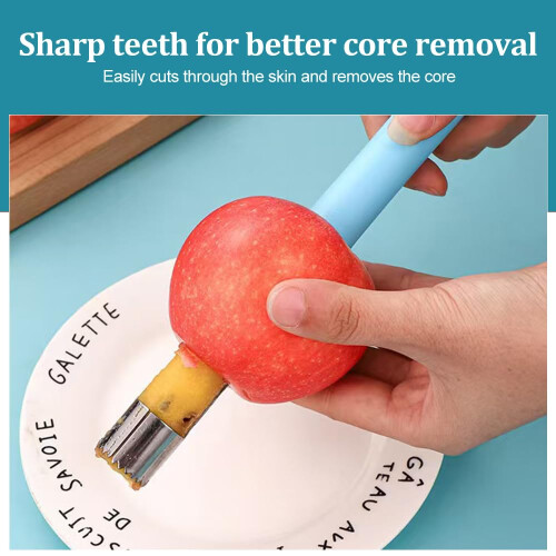 WOLMIK Apple Corer - Fruit Core Remover Stainless Steel Apple Pear 2