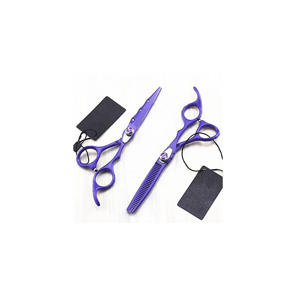 Black Hair Cutting Scissors Set Japan 440C Stainless Steel Barber Shears With Thinning Scissor
