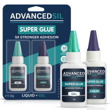 Super Glue Combo Pack – Liquid + Gel Super Glue with Drop Tip