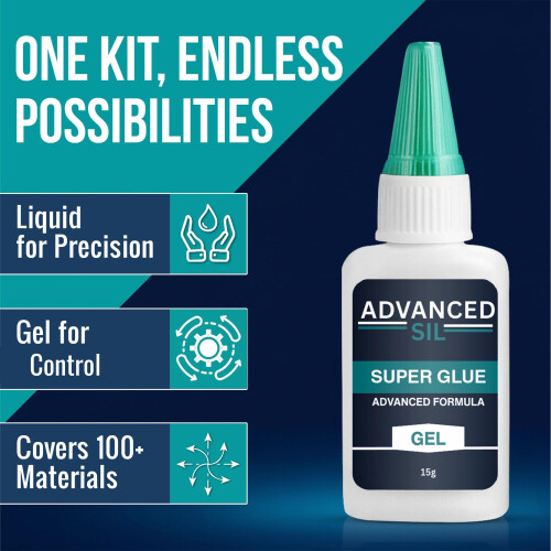 Super Glue Combo Pack – Liquid + Gel Super Glue with Drop Tip 2