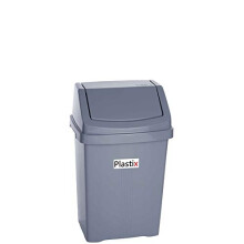 Plastix High Grade Plastic Silver Swing Flip Top Waste Rubbish Kitchen