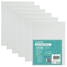 Exerz 15x20cm Canvas Panels 6pcs - 3mm 280gsm 100% Cotton/Blank Canvas
