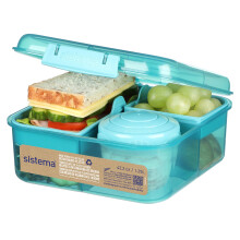 Sistema Bento Box to Go Lunch Box with Yoghurt/Fruit Pot 1.25 L Made
