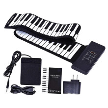 88 Key Roll Up Piano with Pedal, USB MIDI Flexible Silicone Electronic Keyboard for Beginners