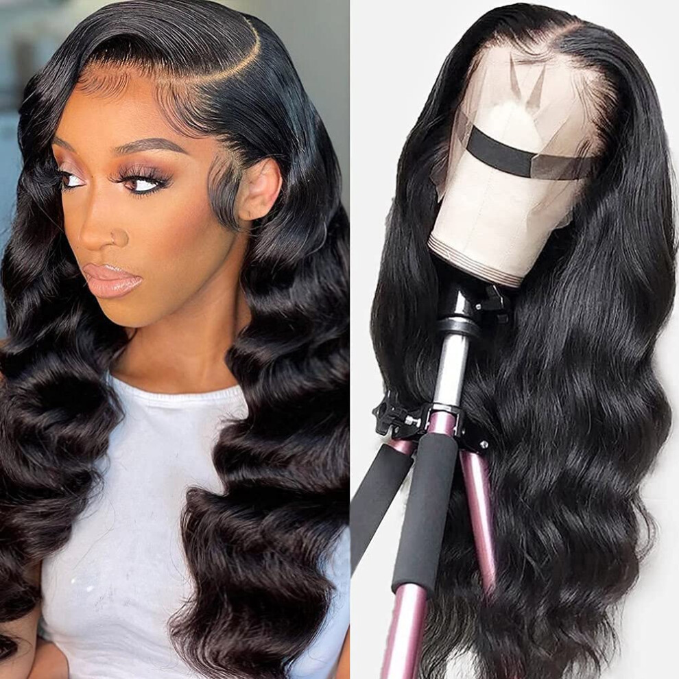 Unisex 13X4 Hd Lace Front Wig Human Hair Body Wave Brazilian Virgin Preplucked Glueless 20 Inch