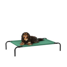Amazon Basics Raised Dog Bed, Cooling Breathable Elevated Pet Bed, S, Green, 90 x 55 x 19 cm (L x W x H)