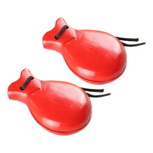 2 Pcs Wooden Flamenco Castanets Authentic Spanish Sound for Beginners Red Ergonomic Design