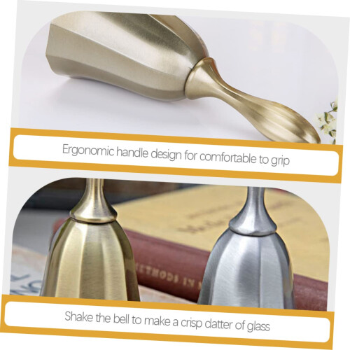 Metal Hand Bell for Restaurant, Class Rust Resistant Service Bell with Ergonomic Handle 2