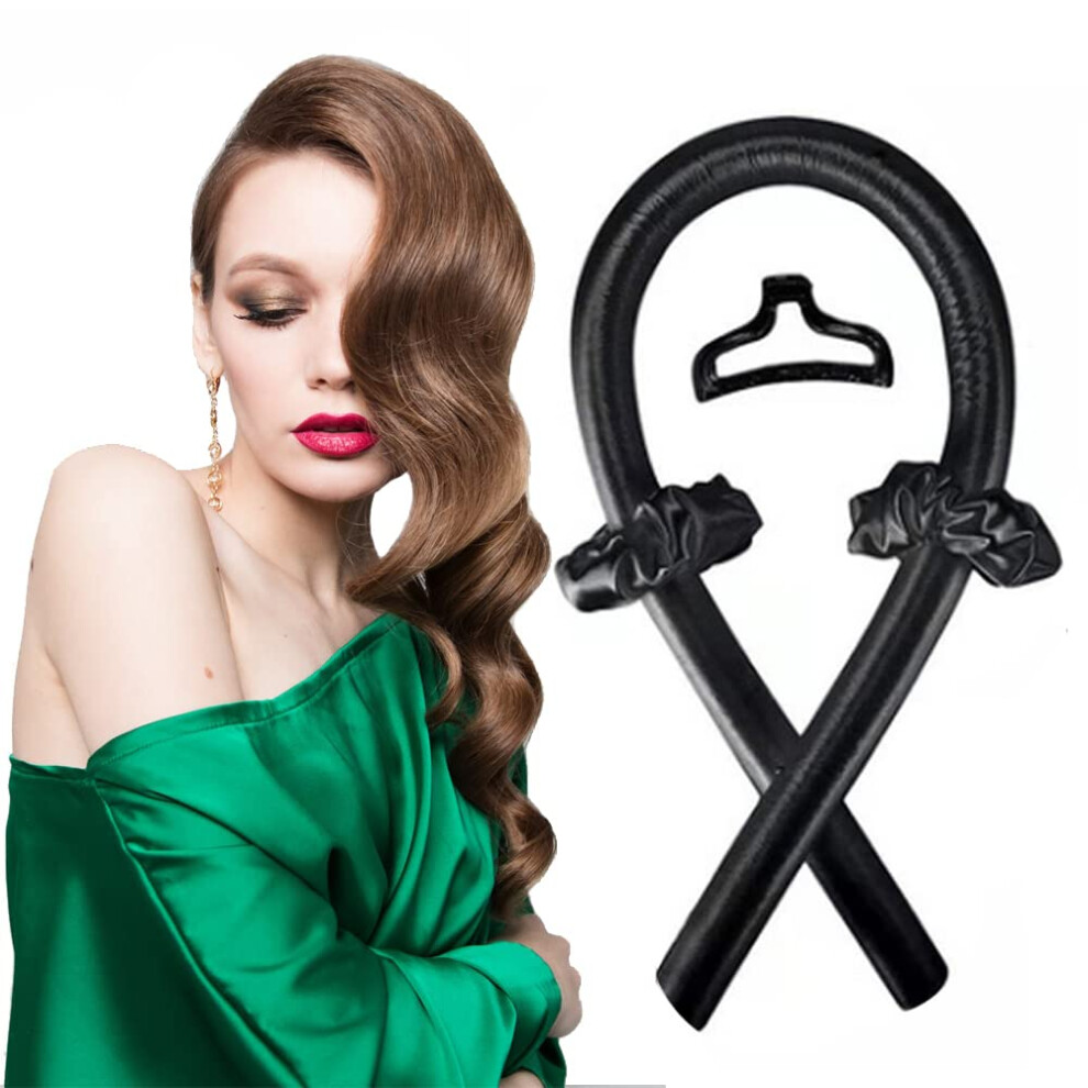 Black Heatless Hair Curlers For Long Hair Overnight No Heat Foam Ribbon Curlers Sleep In