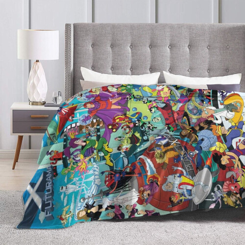 Futurama Plädar Plysch Resefiltar Sovrum Vardagsrum Soffa Kontor 1