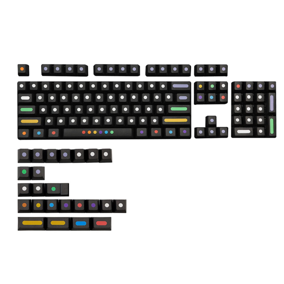 Pbt Keycaps Set 128 Keys Cherry Profile Ergonomic Oilresistant For 60 87 104 108 Layouts Black 9164114008787